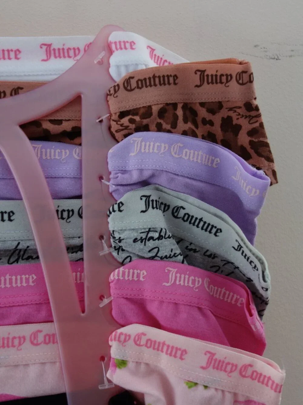 Juicy Couture 7-Pack Soft Stretchy Cotton Cheeky Panties Strawberr Pink (XL) NWT - Picture 9 of 13